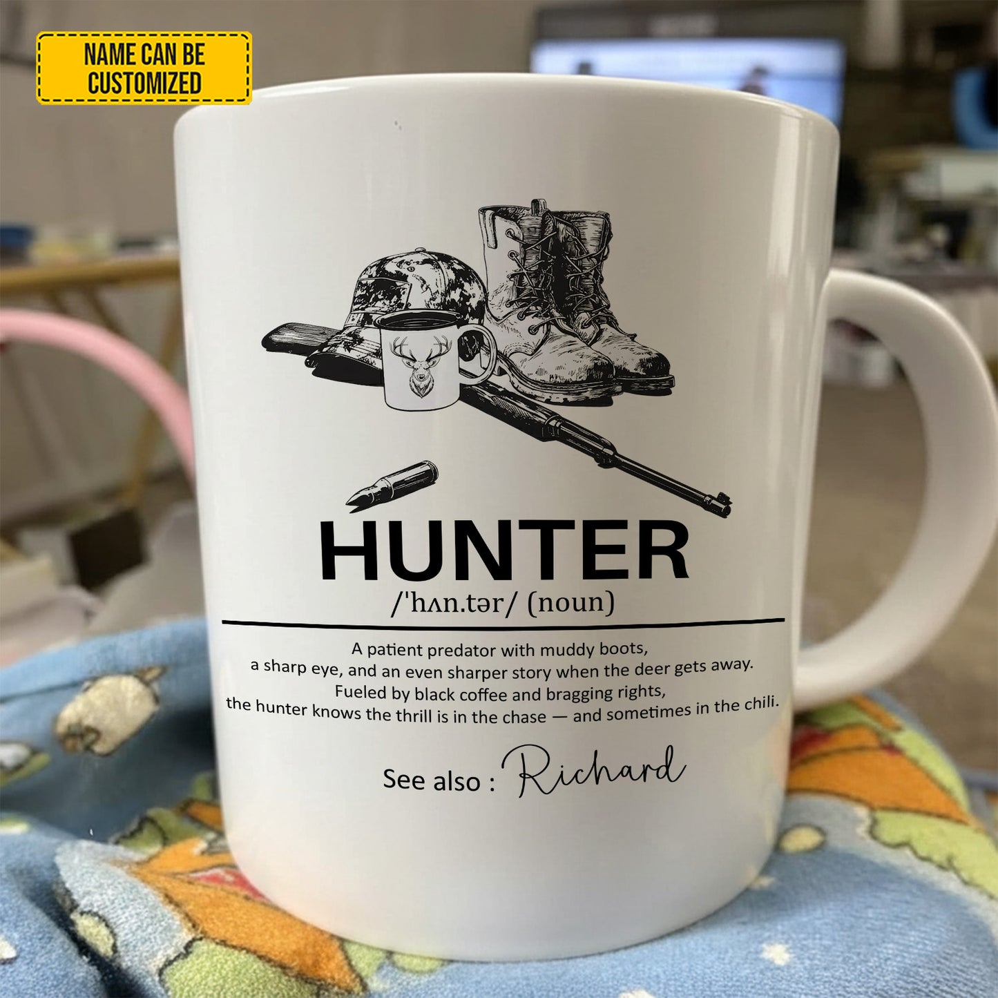 Personalized Hunter Definition White Mug