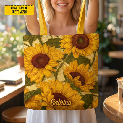 Personalized Beautiful Sunflowers Tote Bag