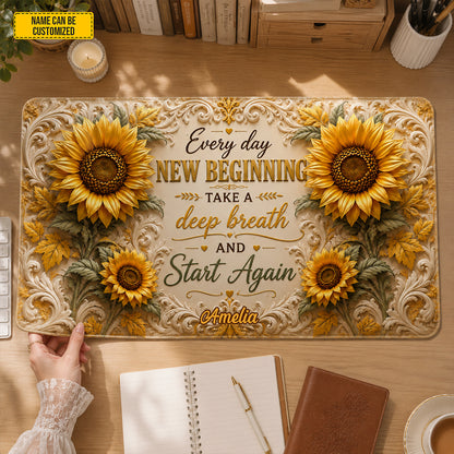 Sunflower New Beginnings – Personalized Desk Mat