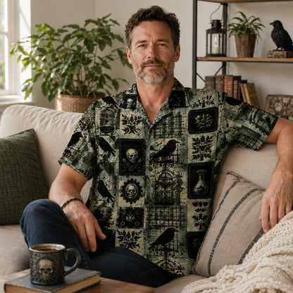 Raven’s Midnight Garden – Gothic Hawaiian Shirt