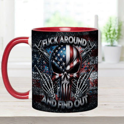 Bold Patriotic Skull Accent Mug