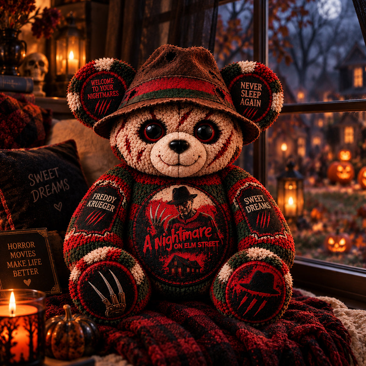 Freddy Krueger Nightmare Horror Custom Shape Pillow  – Spooky Halloween Pillow