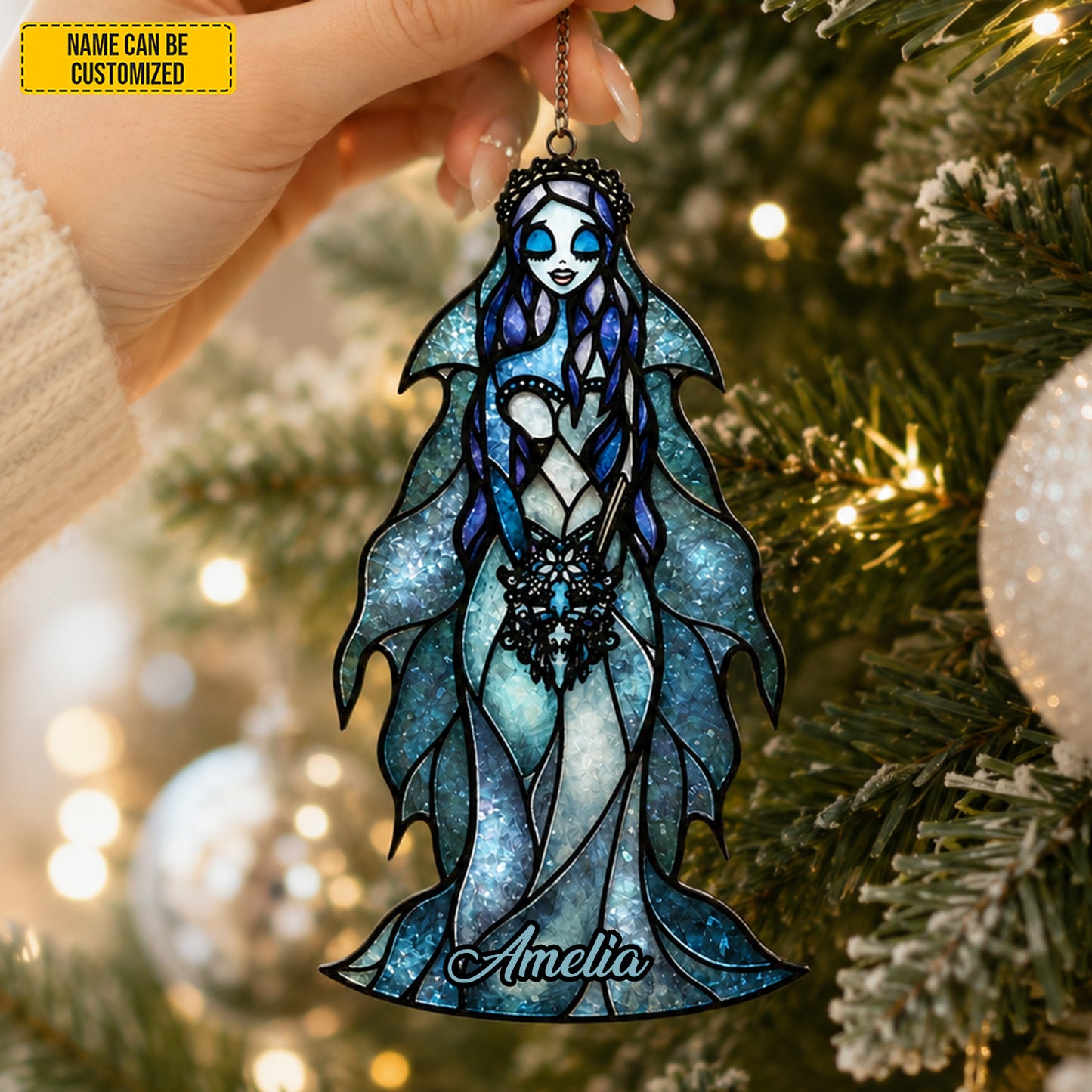 Personalized Gothic Stained Glass – Mystical Halloween Acrylic Window Hanging Decor