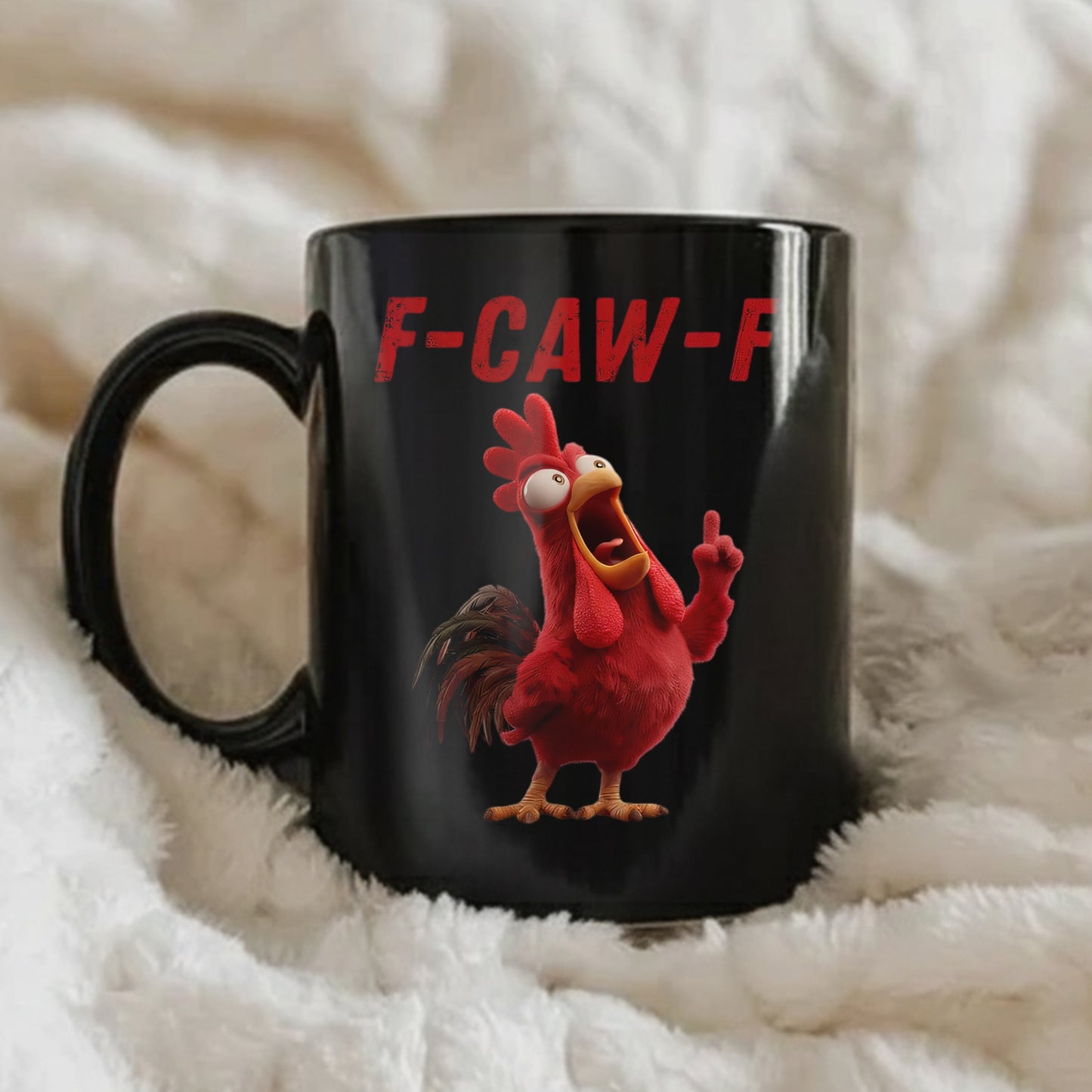 Chicken Funny, F-Caw-F, Personalized Black Mug