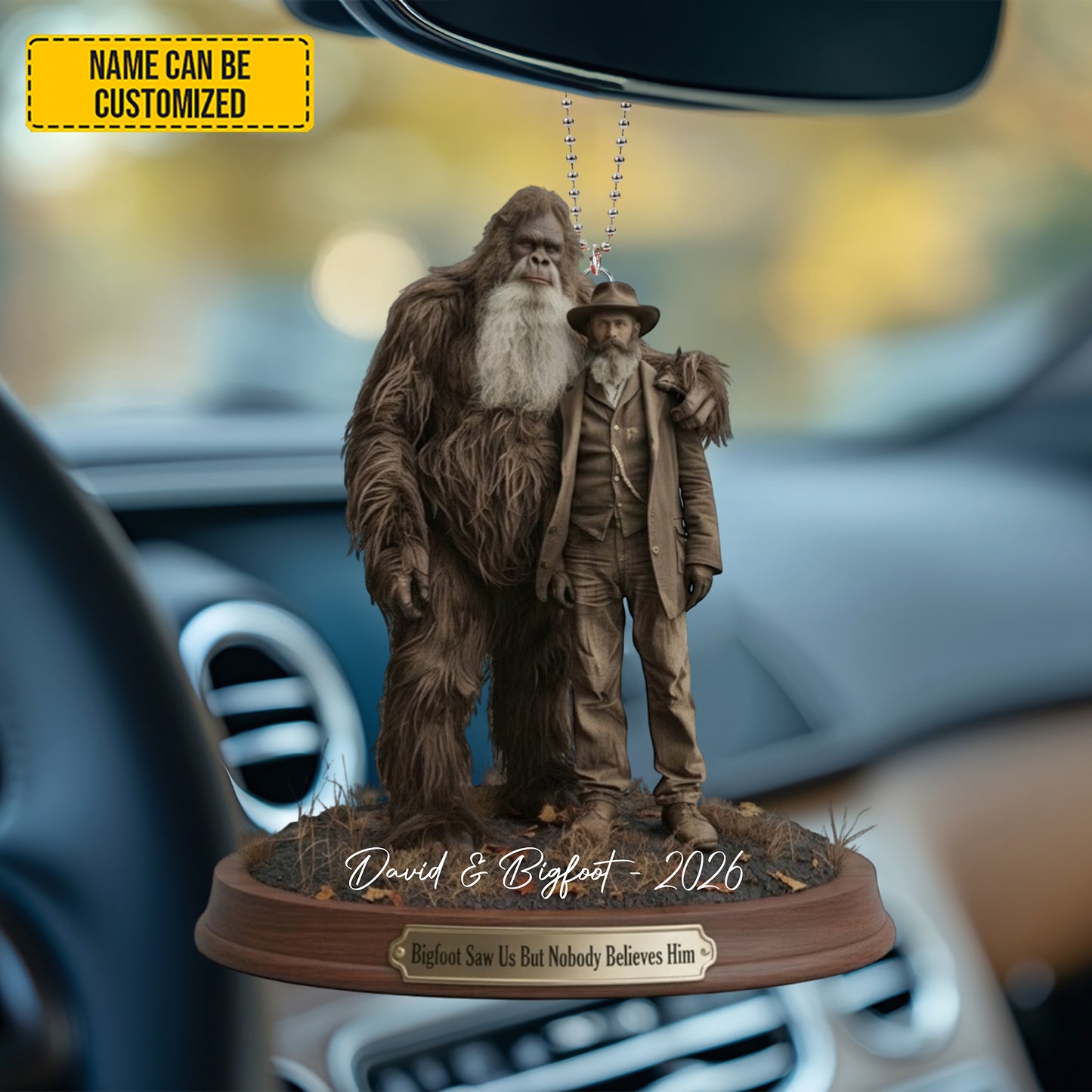 Personalized Bigfoot Car Hanging Ornament