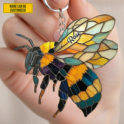 Bee Brings Coffee - Personalized Bee Keychain