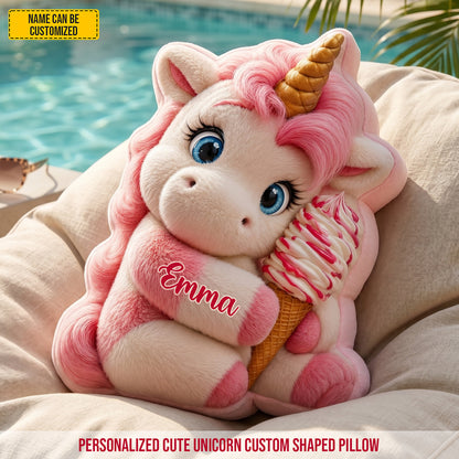 Personalized Cute Unicorn Custom Shaped Pillow