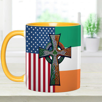 Irish-American Celtic Cross Accent Mug