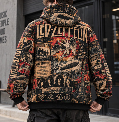 Led Zeppelin Stairway to Heaven Vintage Rock Collage All Over Print Hoodie