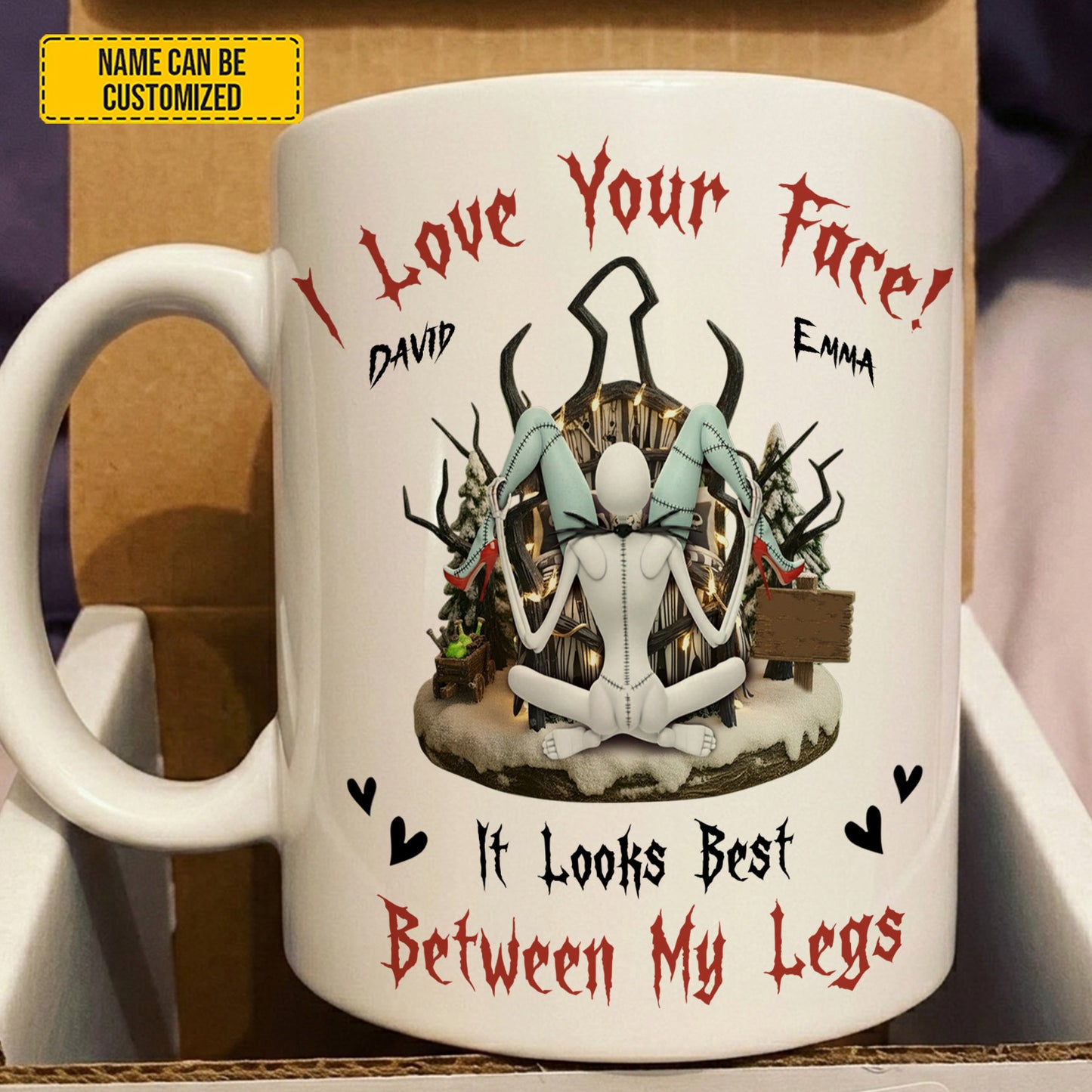 I Love Your Face! Couple Funny - Personalized White Mug
