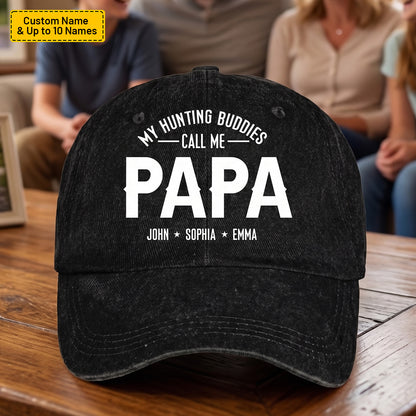 My Hunting Buddies Call Me Papa - Personalized Hunting Denim Cap