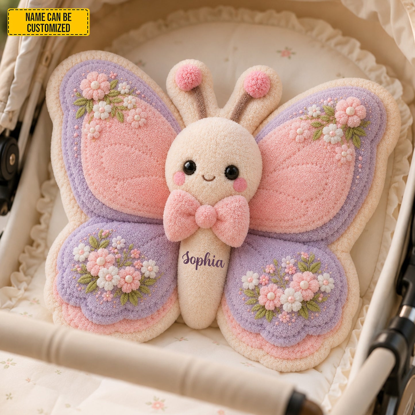 Personalized Adorable Butterfly Shaped Pillow