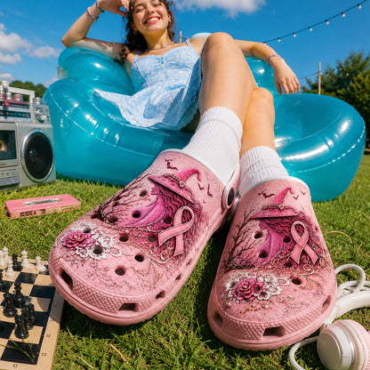 Pink Witch Awareness Crocs
