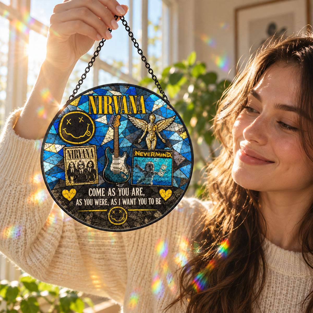 Nirvana Come As You Are Stained Glass Suncatcher