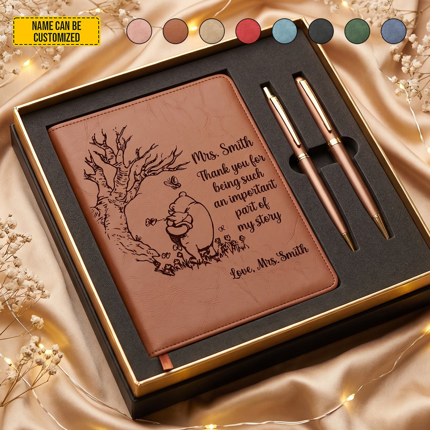 Personalized Thank You Teacher Leather Journal