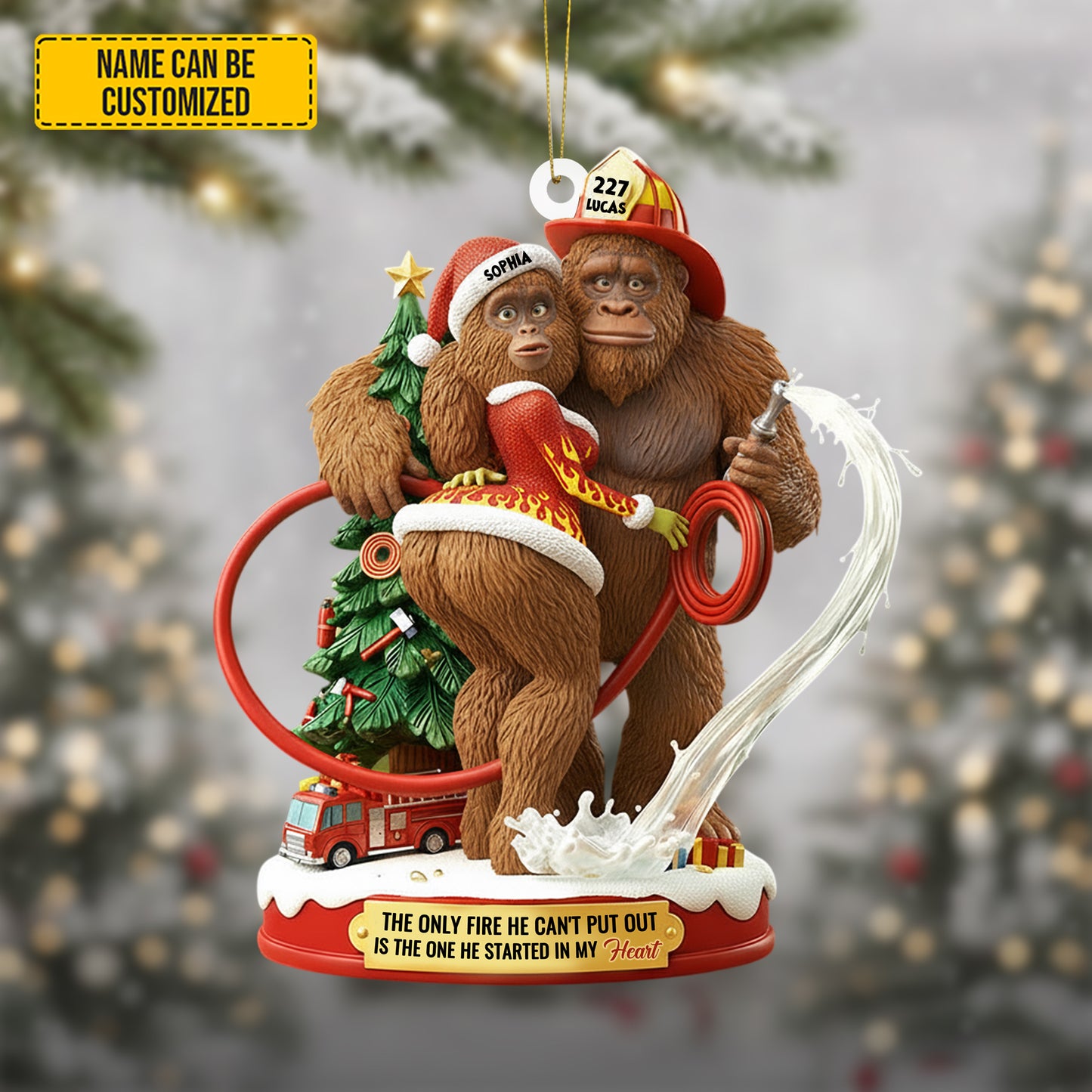 Bigfoot Couple Ornament – Personalized Funny Christmas Gift