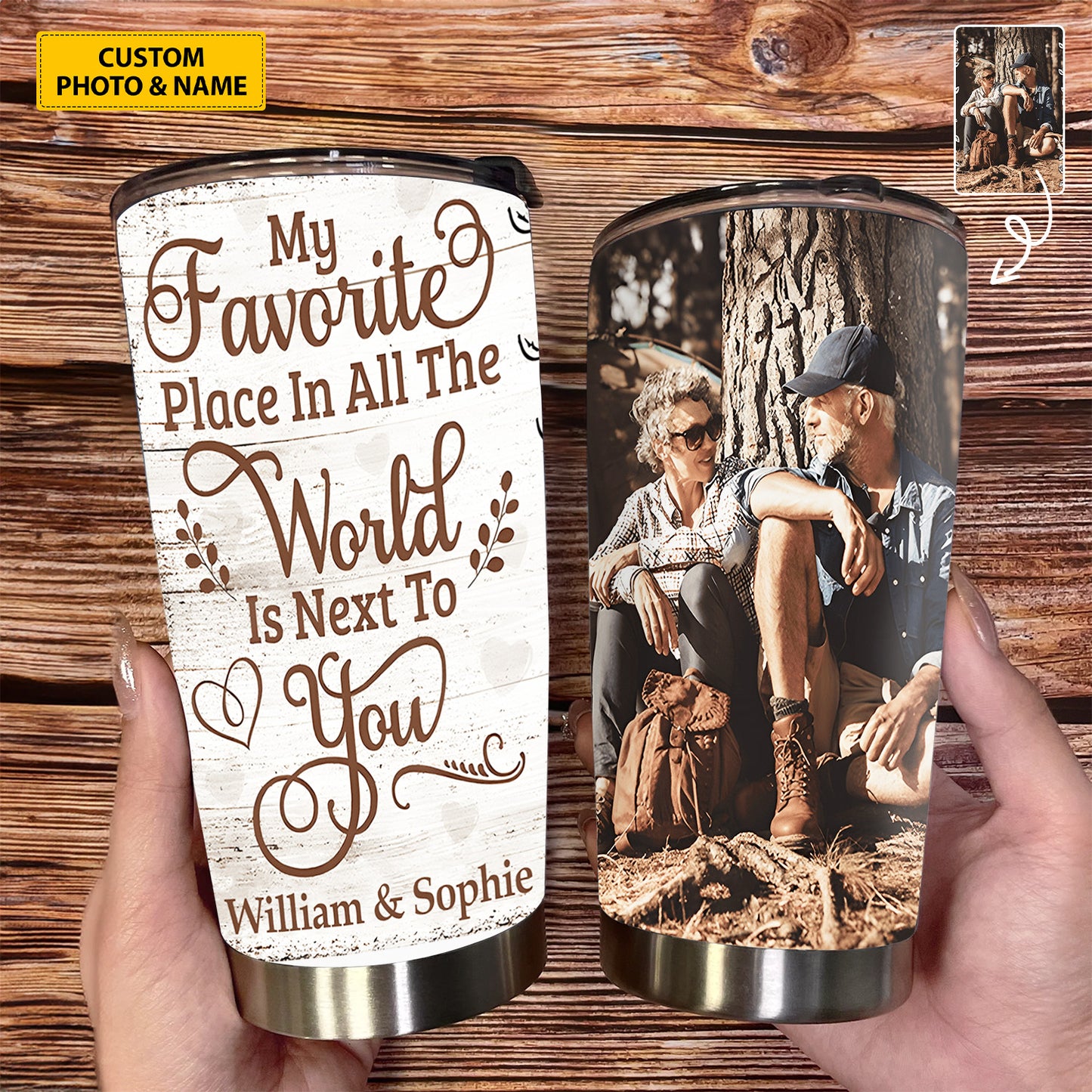 Personalized Custom Photo Couple Tumbler