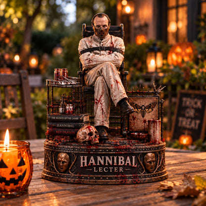Hannibal Lecter Horror Wooden Block - Collectible Table Decor