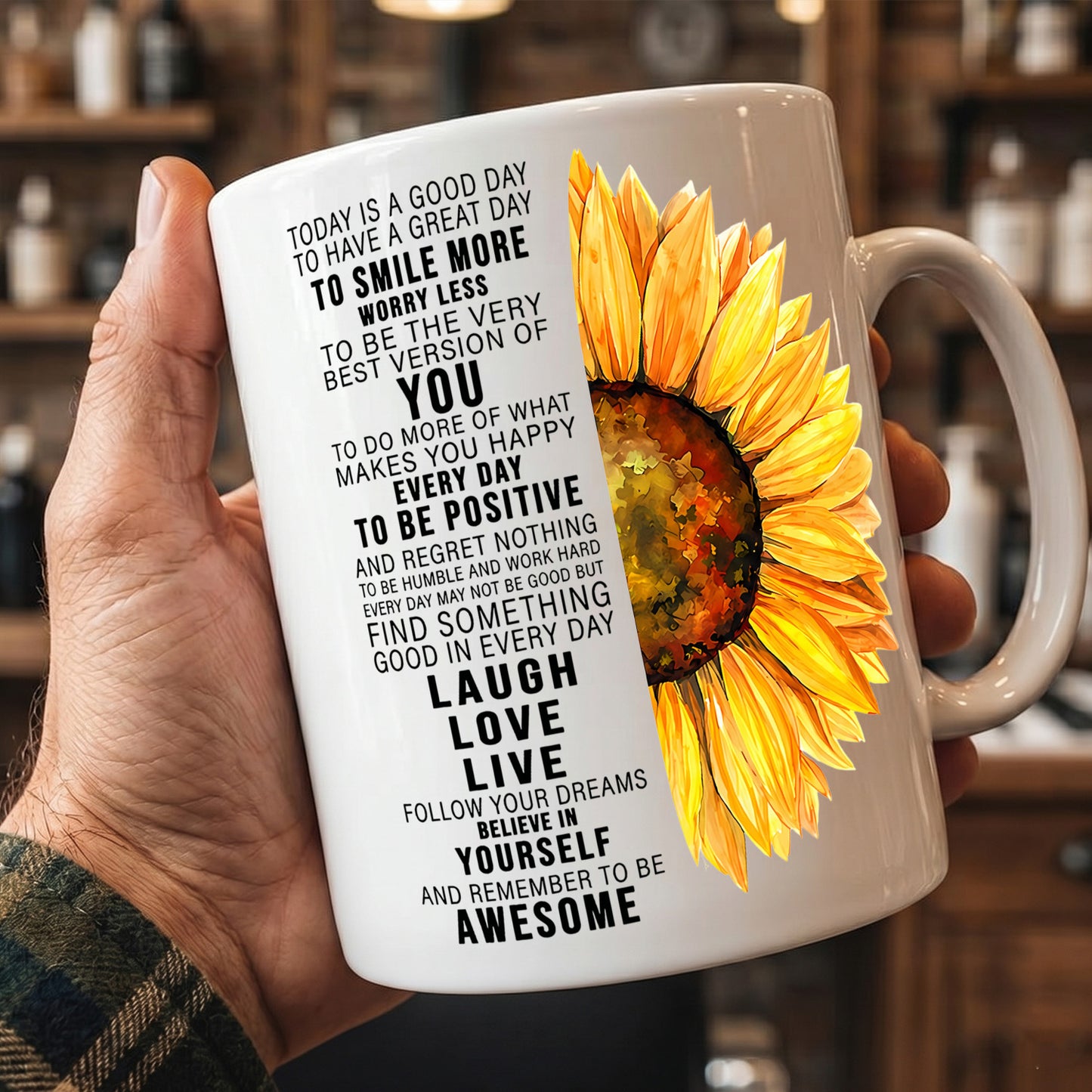 Sunflower Inspirational Ceramic Mug