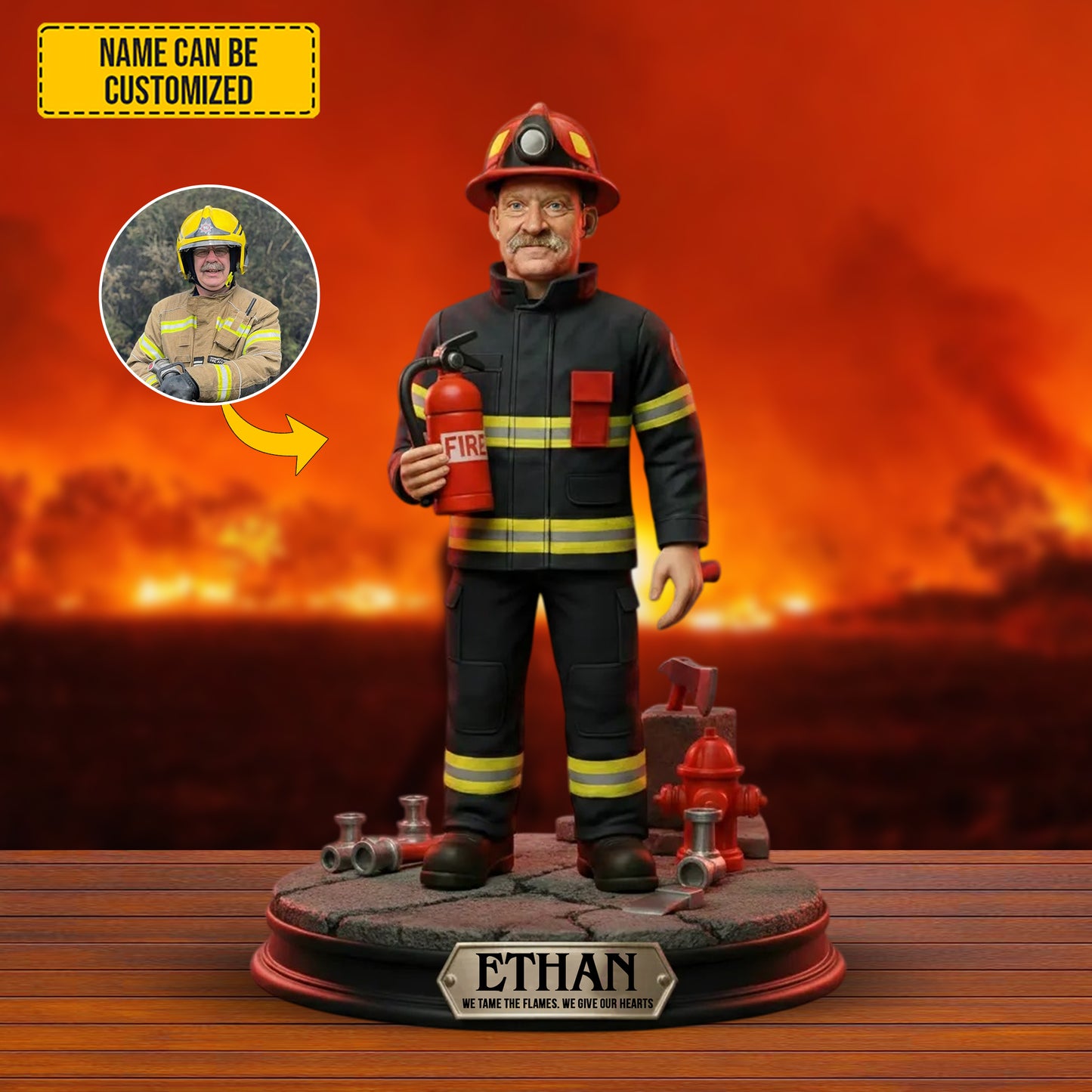 Firefighter Valor – Personalized Photo Acrylic Plaque