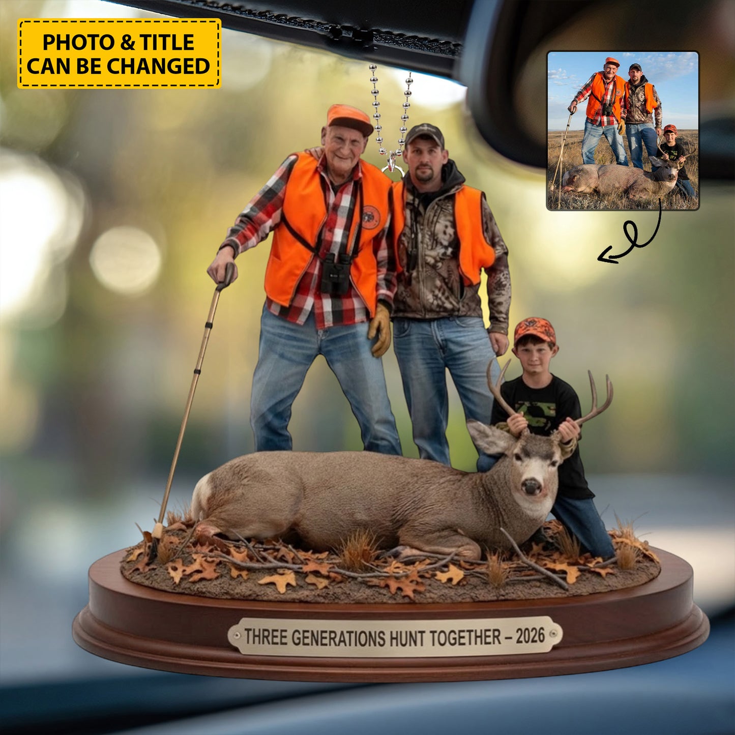 Trophy Moments - Custom Photo Hunting Car Ornament