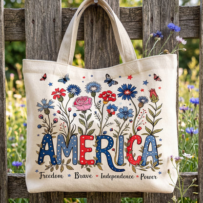 Patriotic Wildflower Tote Bag