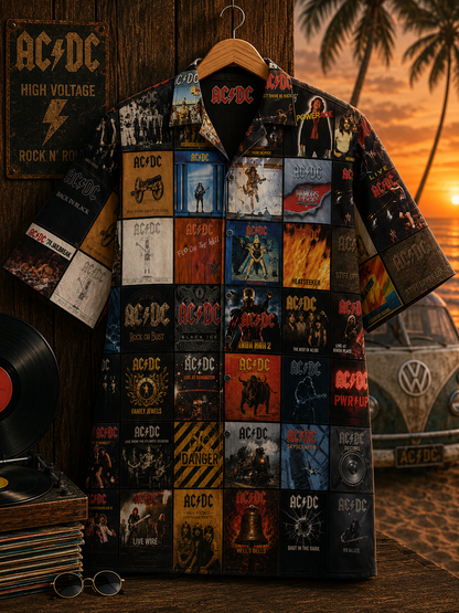 AC/DC Albums Hawaiian Shirt – High Voltage Classic Rock Music Fan Gift