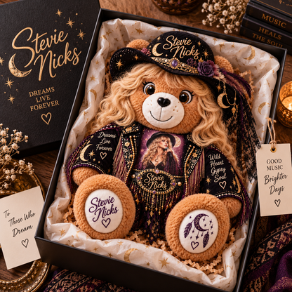 Stevie Nicks Custom Shaped Bear Pillow – Gypsy Soul Music Inspired Gift for Stevie Nicks Fans 2