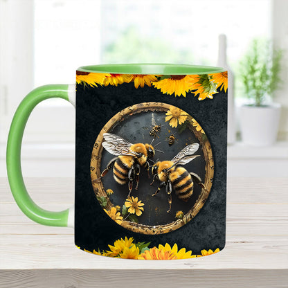 Bee Kind Sunflower Accent Mug