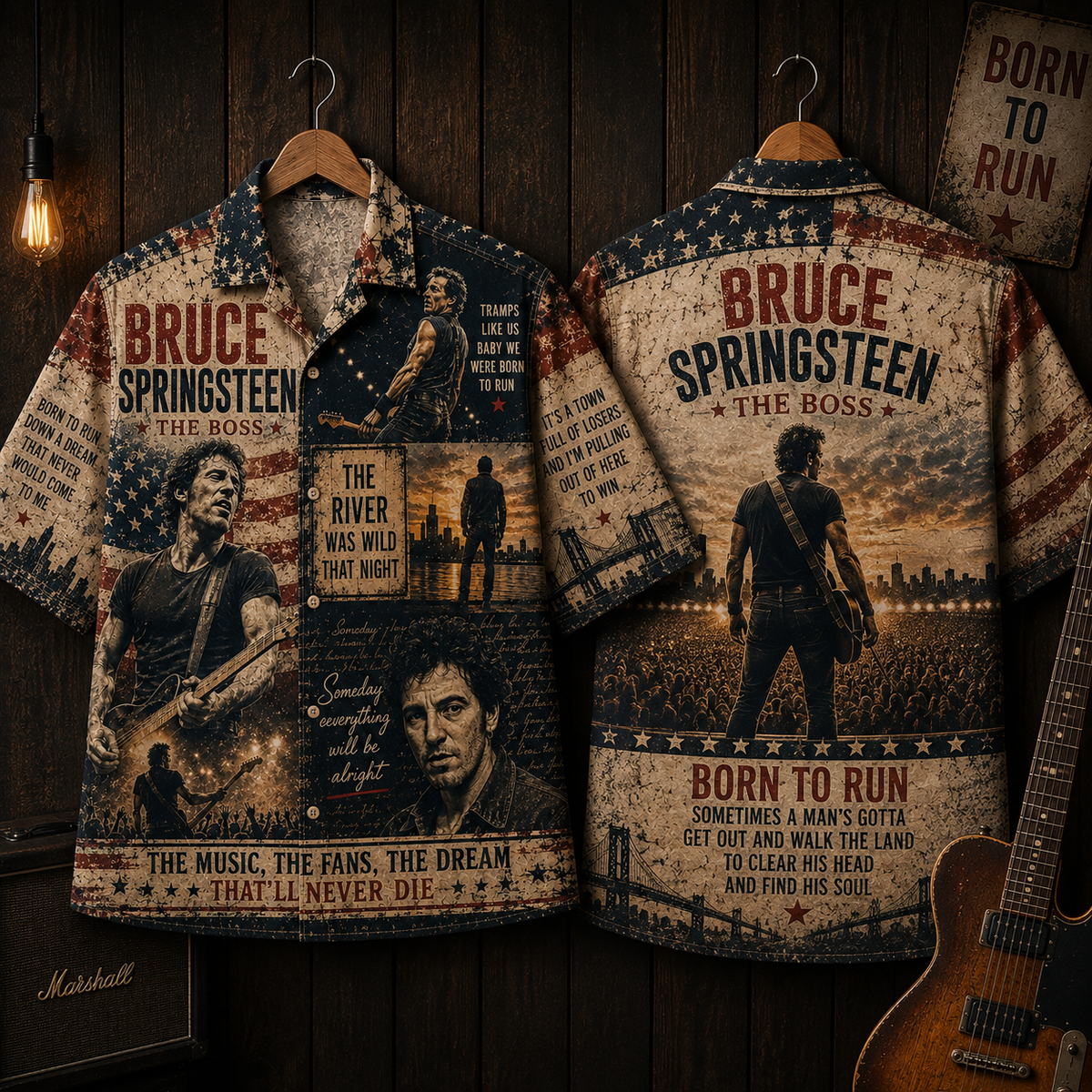 Bruce Springsteen Hawaiian Shirt - Vintage Music Fan Gift