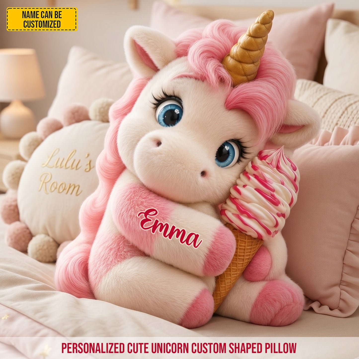 Personalized Cute Unicorn Custom Shaped Pillow