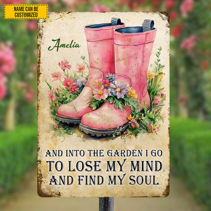 Into The Garden - Personalized Boots Metal Sign