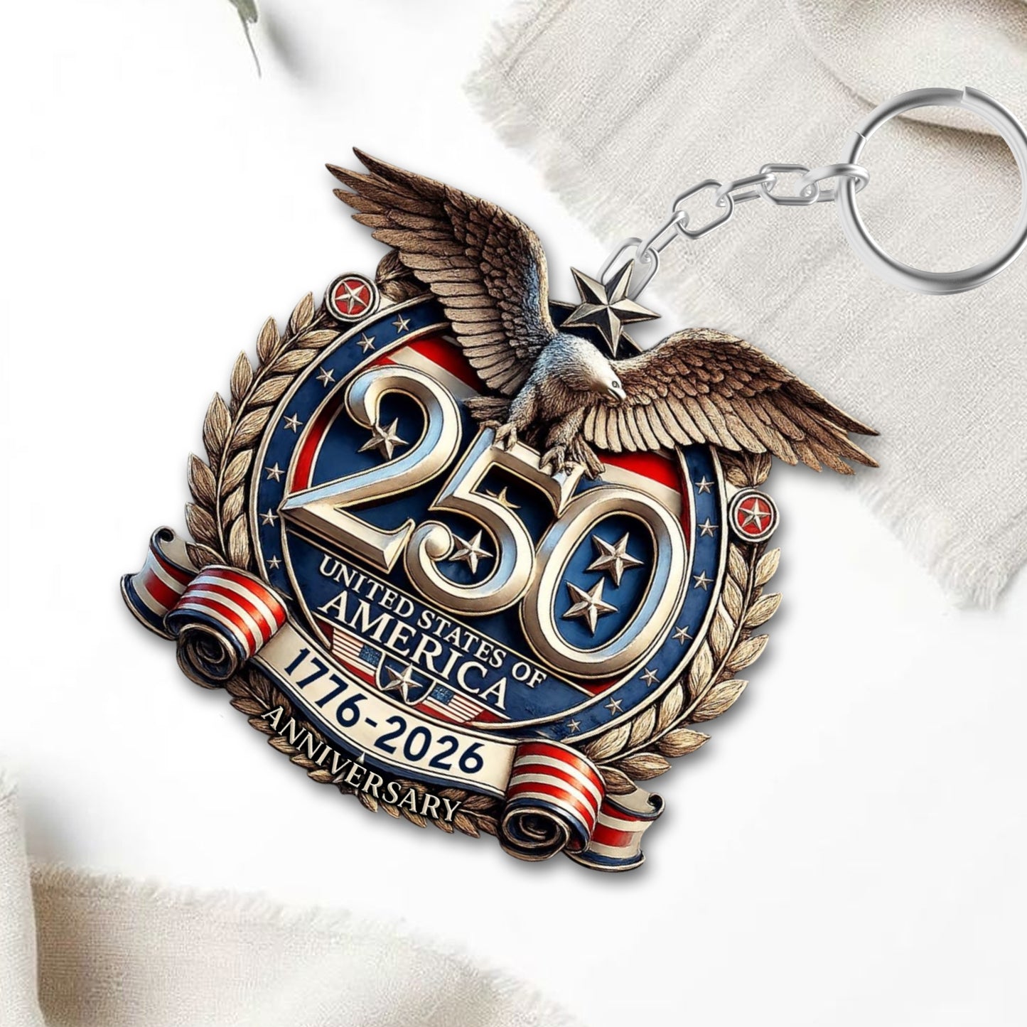 250th Anniversary USA Patriotic Keychain