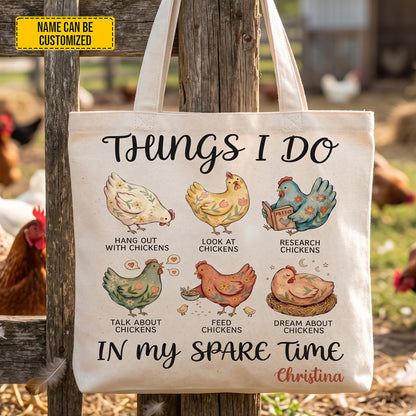 Personalized Chicken Lover Tote Bag