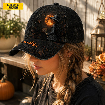 Personalized Moon Witch Halloween Cap