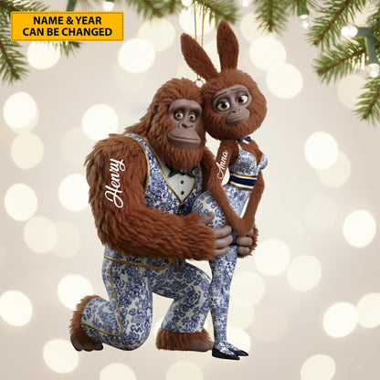 Toile in the Wild – Personalized Bigfoot & Bunny Ornament