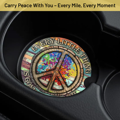 Hippie Every Little Thing is Gonna Be Alright Car Coaster