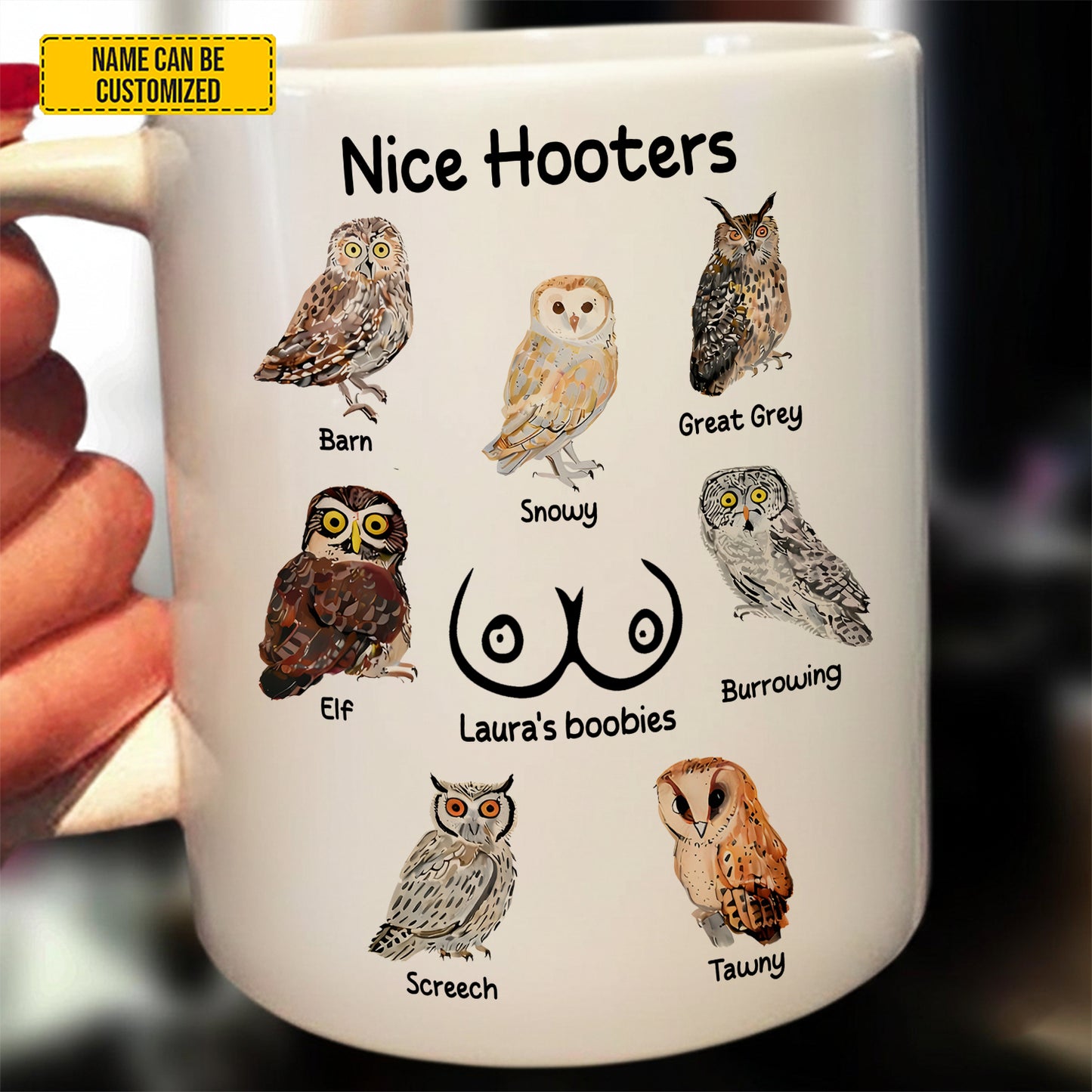 Nice Hooters - Funny Couple Quotes Mug, Personalized Owl Mug Gift For Wife, Girlfriend