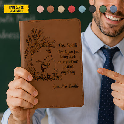 Personalized Thank You Teacher Leather Journal