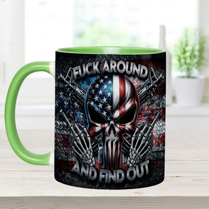 Bold Patriotic Skull Accent Mug