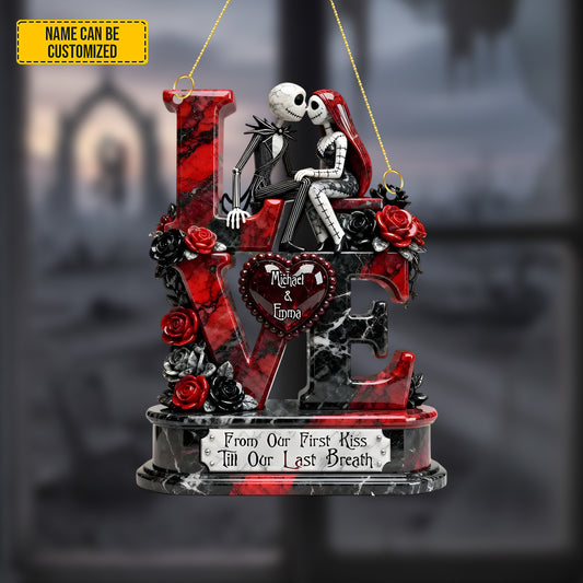 Personalized Gothic Skull Couple Acrylic Window