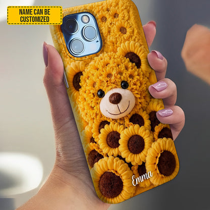 Personalized Sunflower Bear Phone Case