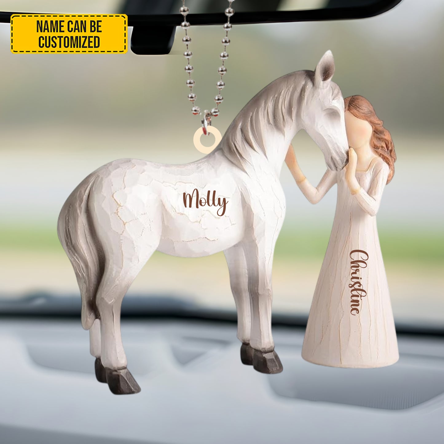 Personalized Horse Girl Car Hanging Ornament