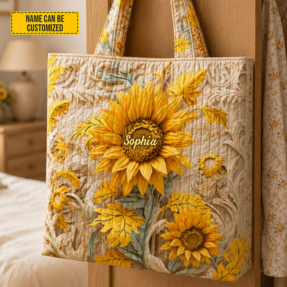 Personalized Sunflower Tote Bag