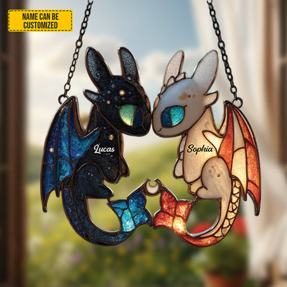 Dragon Couple Acrylic Window - Personalized Couple Acrylic Window