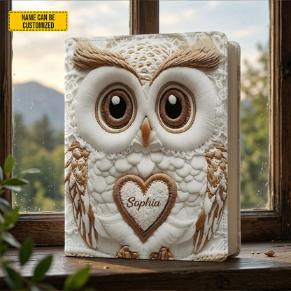 Personalized Beautiful Owl Leather Journal