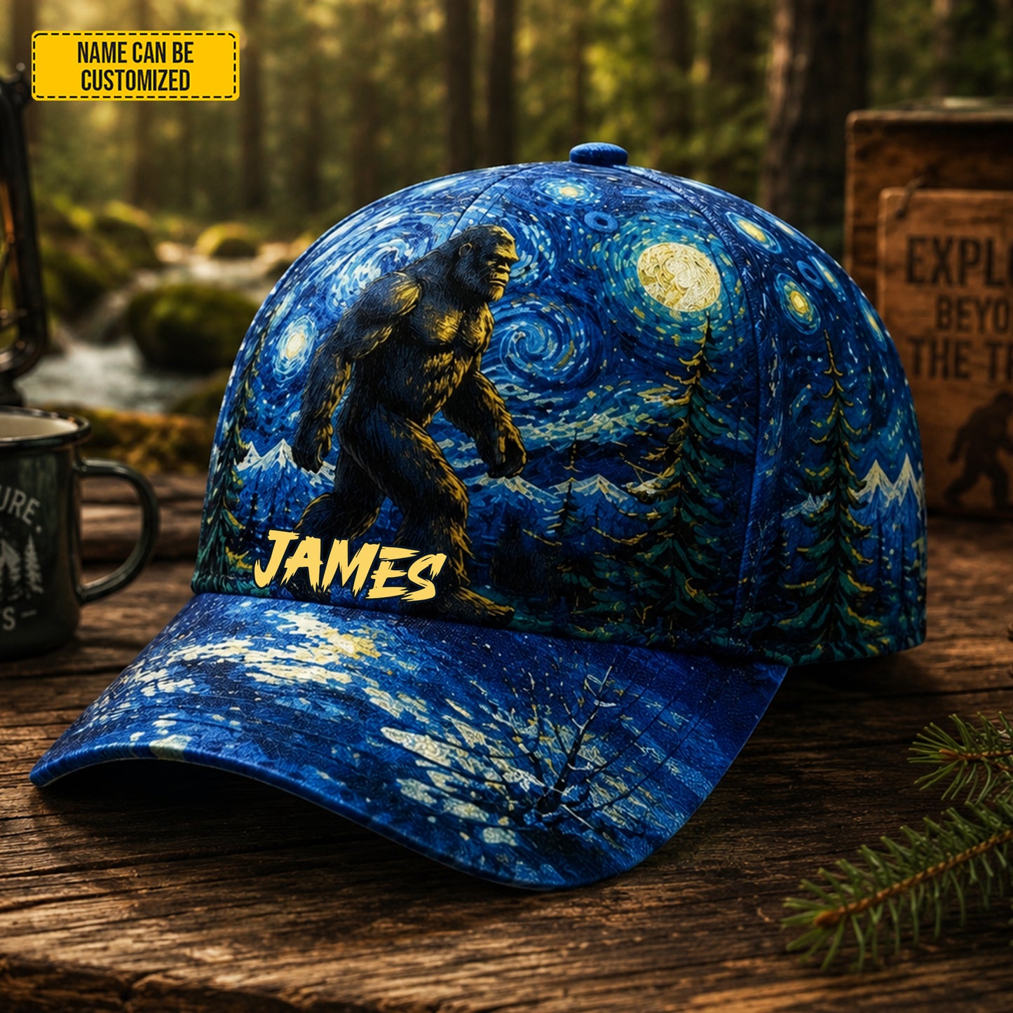 Personalized Bigfoot Starry Night Classic Cap