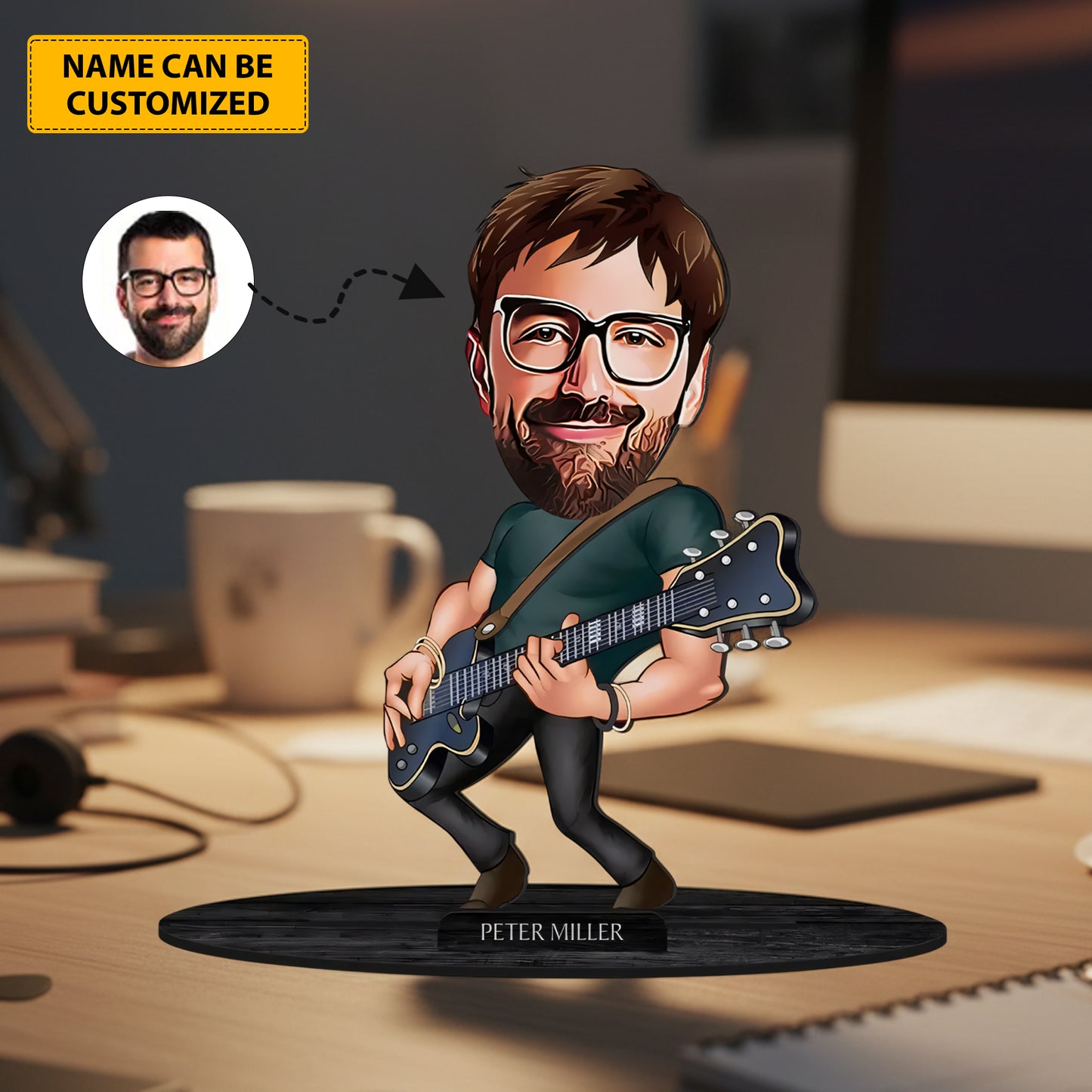 Rockstar Mode ON – Custom Chibi Acrylic Plaque