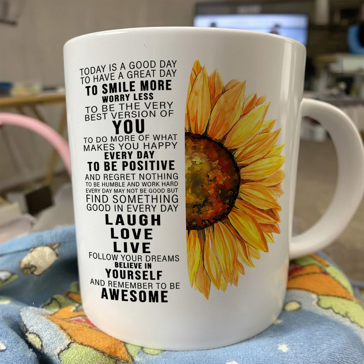 Sunflower Inspirational Ceramic Mug