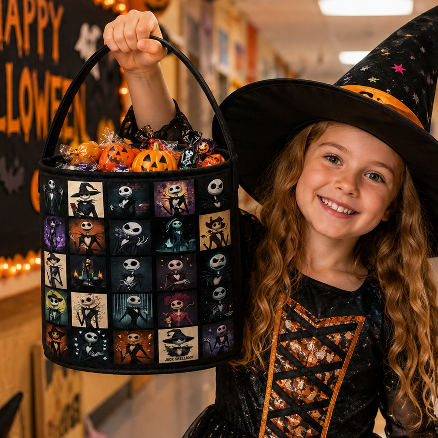 Halloween Skeleton Character Candy Basket
